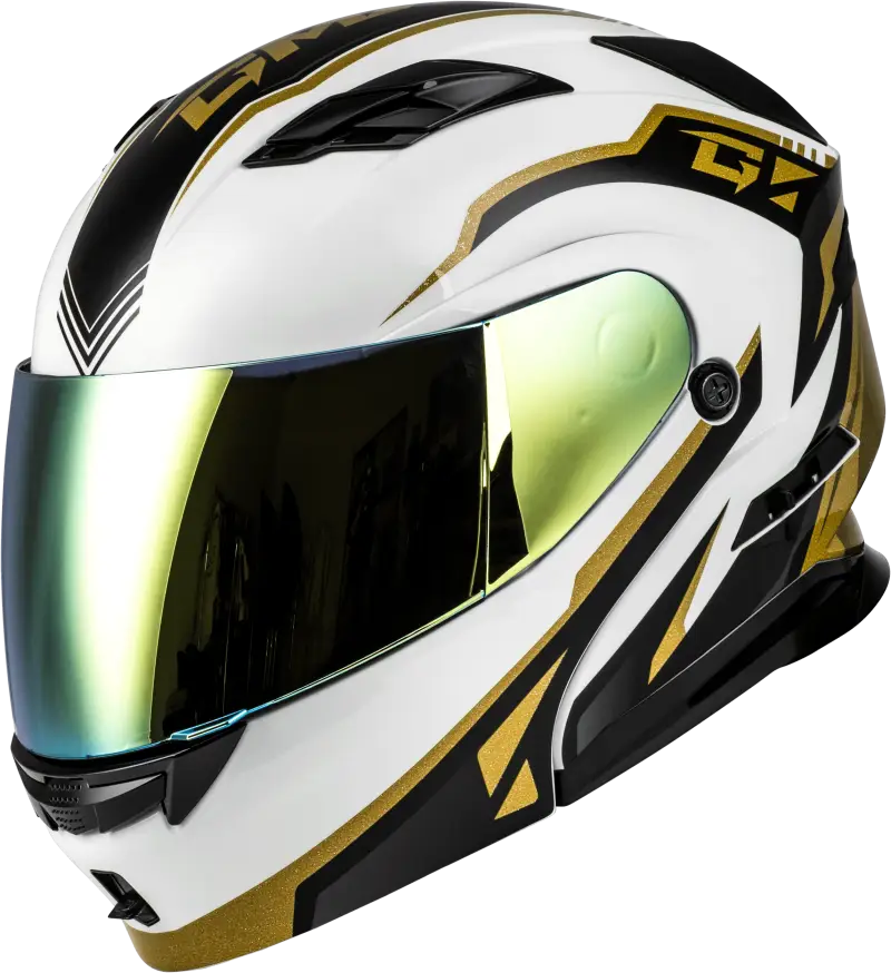 M101381299 Gmax Md-01 Volta Helmet White/Gold/Black Metallic 3X - RV and Auto Parts
