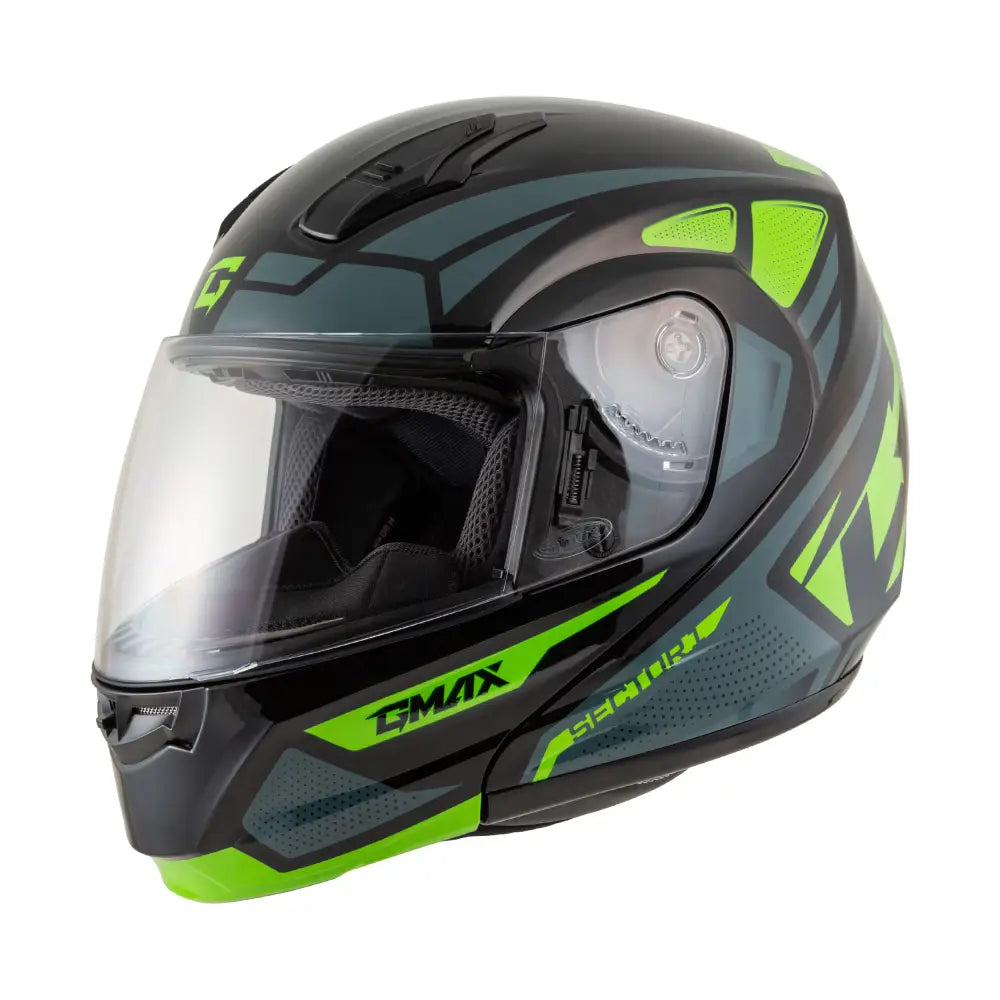 M1043774 Gmax Md-04 Sector Helmet Black/Grn/Wht Sm