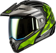 M17411064 Gmax Md-74 Striker Modular Helmet W Gld Shld Blk/Slvr/Grn Mtlc Sm - RV and Auto Parts