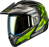 M17411069 Gmax Md-74 Striker Modular Helmet W Gld Shld Blk/Slvr/Grn Mtlc 3X - RV and Auto Parts