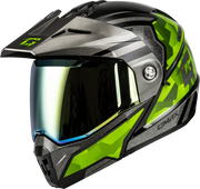 M17411069 Gmax Md-74 Striker Modular Helmet W Gld Shld Blk/Slvr/Grn Mtlc 3X - RV and Auto Parts