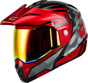 M17411158 Gmax Md-74 Striker Modular Helmet W Red Shield Blk/Gry/Rd Mtlc 2X - RV and Auto Parts