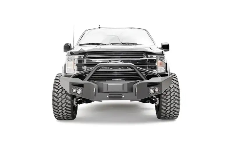 Black pickup truck featuring Fab Fours aftermarket bumper for 20-21 Ford Rap