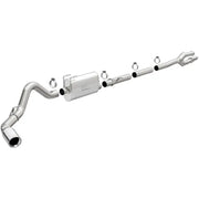MagnaFlow CatBack exhaust system for 17-18 Ford F-250/F-350 6.2L featuring polished stainless steel piping and single side exit.
