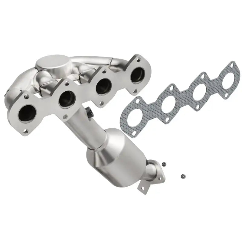 Disassembled stainless steel catalytic converter for Mercedes C230 MagnaFlow Conv exhaust manifold