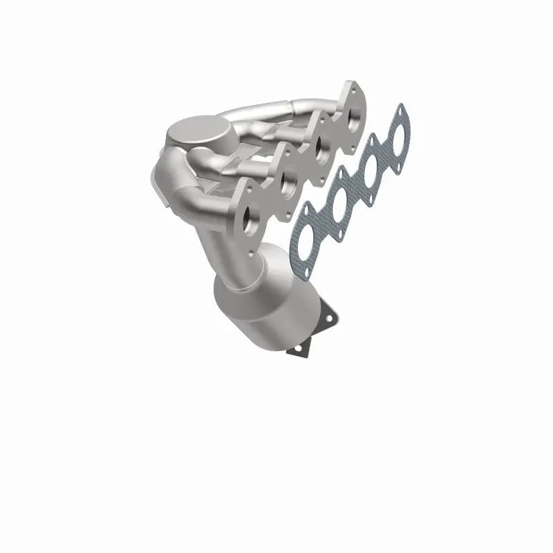 Silver automotive exhaust manifold with catalytic converter for Mercedes C230 by MagnaFlow Conv