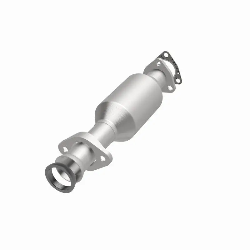 Silver-colored catalytic converter with two flanges for MagnaFlow Conv Direct fit Acura 90-91