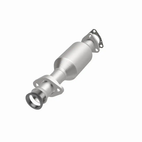 Silver-colored catalytic converter with two flanges for MagnaFlow Conv Direct fit Acura 90-91