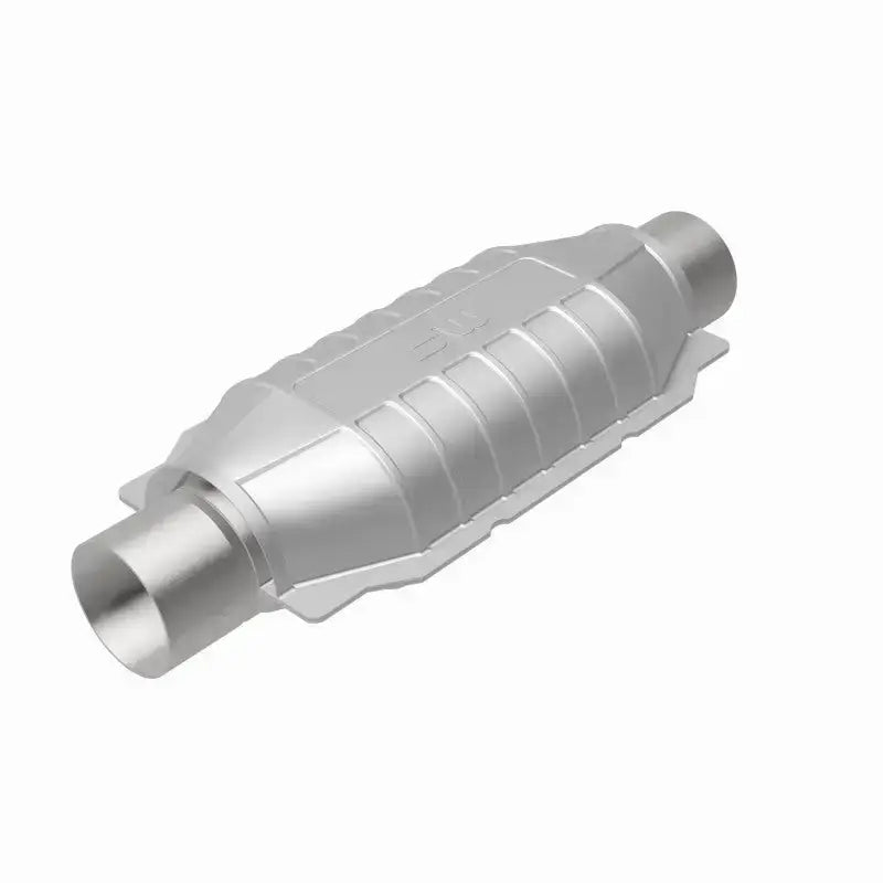 Silver catalytic converter from Magnaflow Converter Universal 2.50 CA for car exhaust