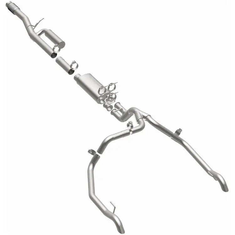 Magnaflow Limited Lifetime Warranty Exhaust System Kit 19703 - Overland Series Stainless CAT-Back