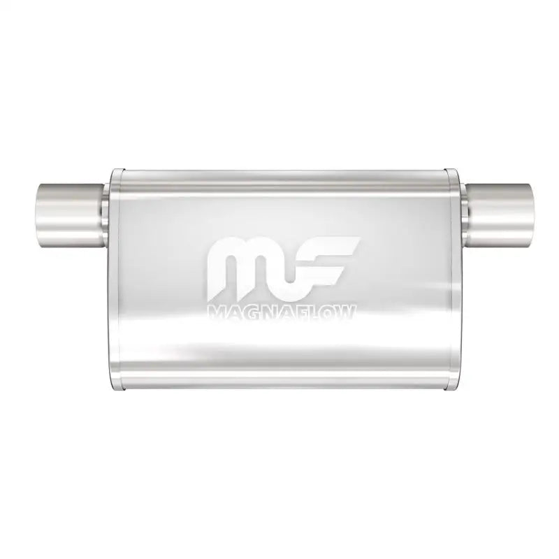 Silver Magnaflow muffler for MagnaFlow Muffler Mag SS 11X4X9 2.5 O/O performance upgrade