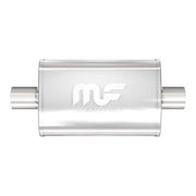 Rectangular MagnaFlow Muffler Mag with cylindrical inlets for car exhaust upgrades