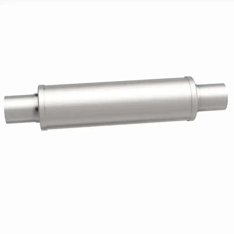 MagnaFlow Muffler Mag SS 14X4X4 2.25X2.25 C/C premium satin finish, stainless steel, 4" round body, versatile installation, high performance exhaust.