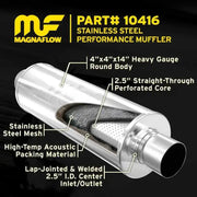 Magnaflow MagnaFlow Muffler Mag SS 14X4X4 2.5X2.5