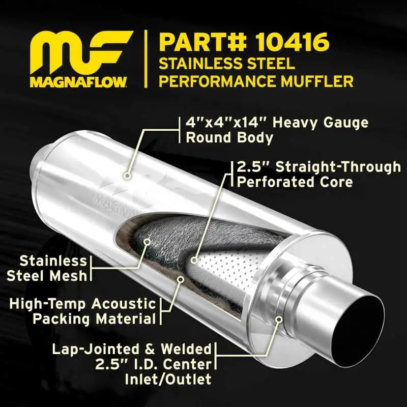 Magnaflow MagnaFlow Muffler Mag SS 14X4X4 2.5X2.5