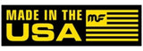 Made in the USA label with yellow and black color scheme featuring the MF logo on the right side.
