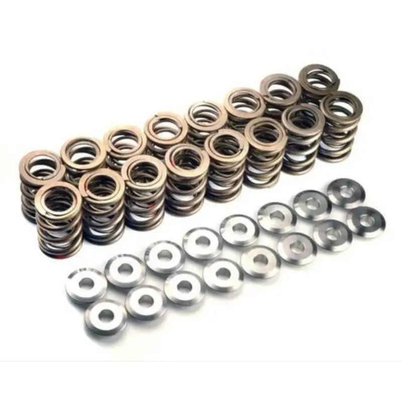 Chrome valve spring kit with black washers and silver retainers for Manley Ford Mazda 2.3L