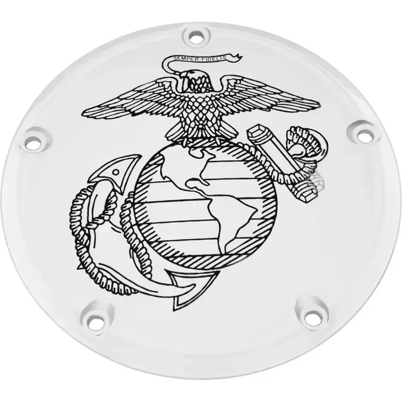 CUSTOM ENGRAVING MAR01-46 7 M8 Flt/Flh Derby Cover Marine Ega Chrome