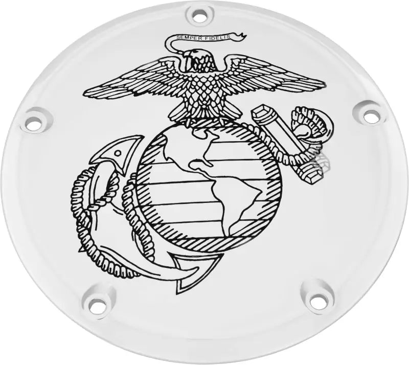 CUSTOM ENGRAVING MAR01-46 7 M8 Flt/Flh Derby Cover Marine Ega Chrome