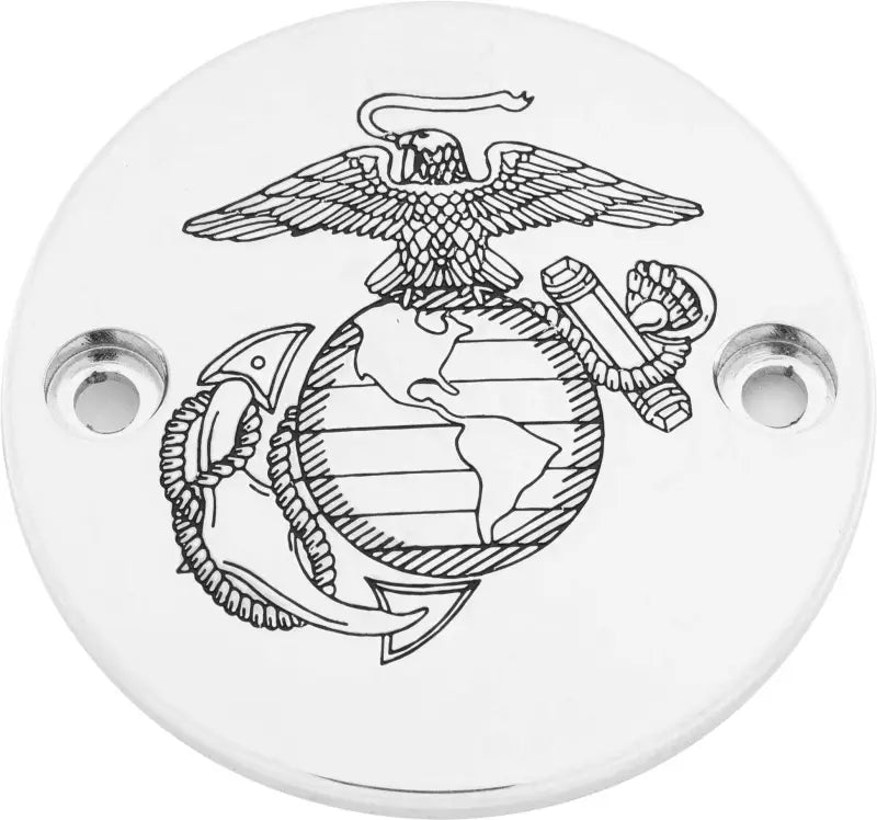 CUSTOM ENGRAVING MAR01-63 M8 Timer Cover Marine Ega Chrome