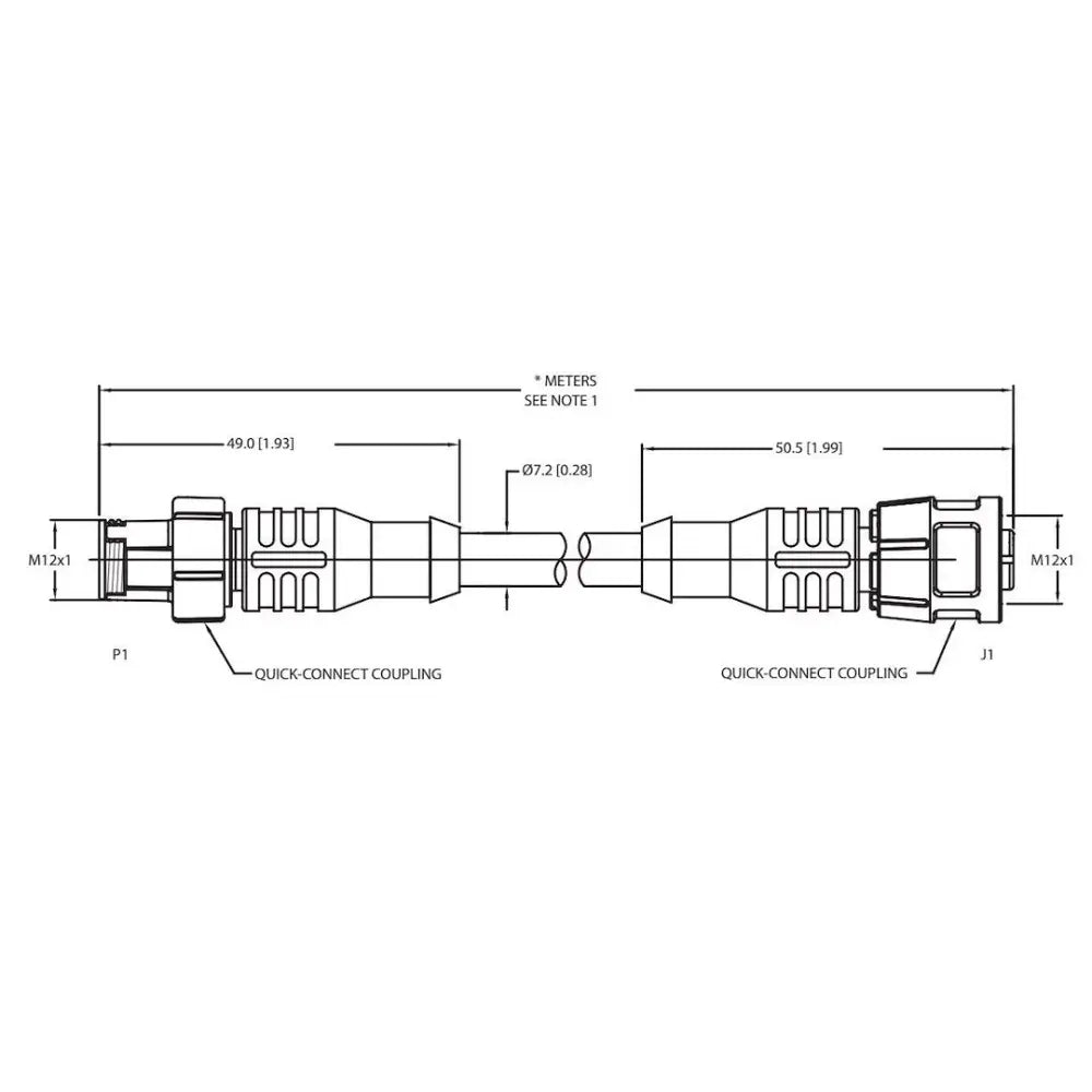 Maretron No Supplier Warranty Marine Network Cable QCM-CG1-QCF-01 - Nylon Metal Connector