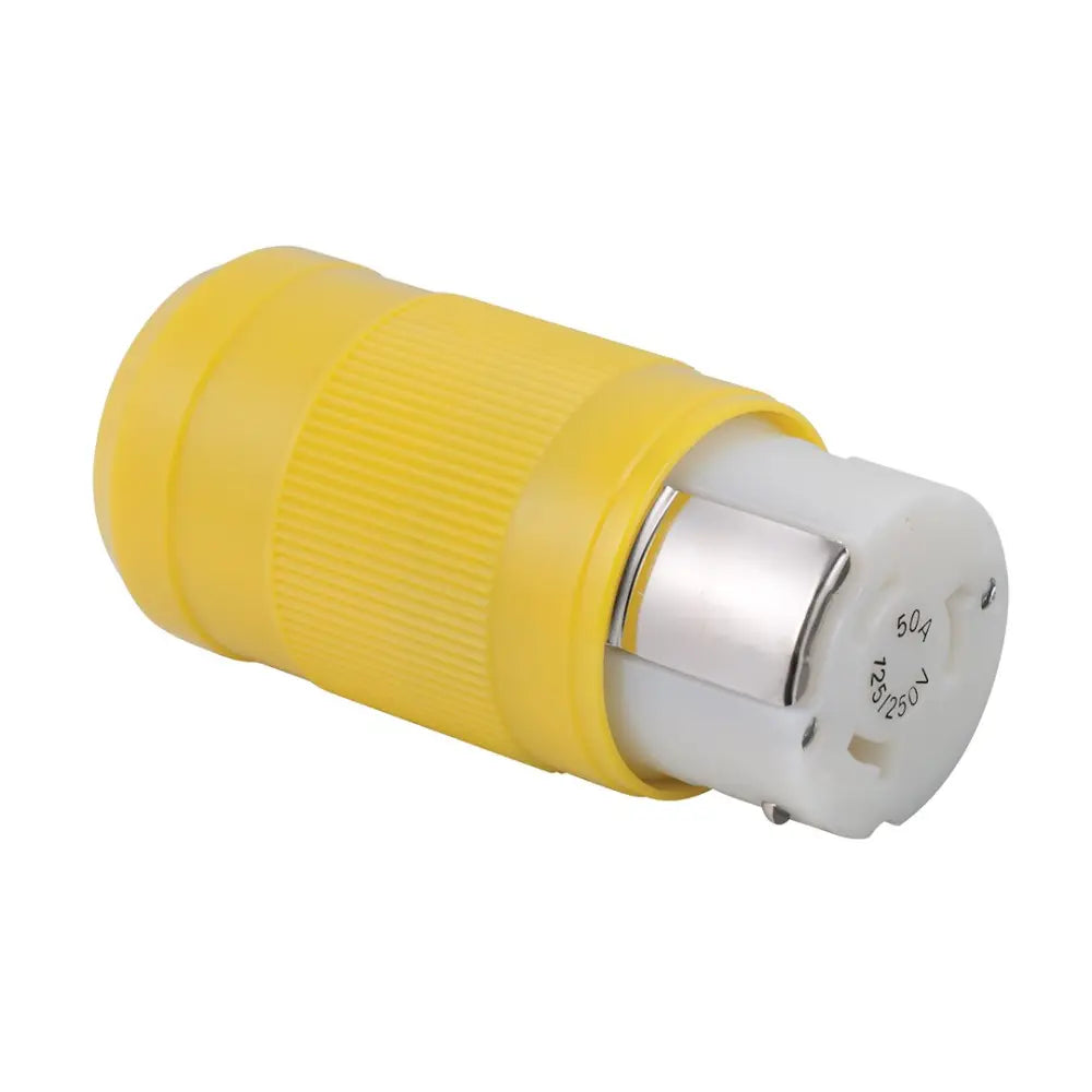 Marinco Contoured Grip Power Cord Plug End 6364CRN - Yellow Female Connector 50A