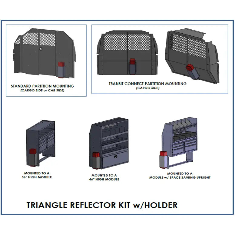 Masterack Quick And Easy Install Emergency Reflector Kit Holder 027512KP - Triangle