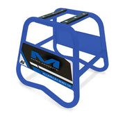 Blue aluminum motorcycle stand from Matrix Concepts A1 Aluminum Stand lineup