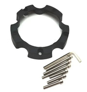 Matte black space wheel pros Hlo cap with screw details and Allen wrench included