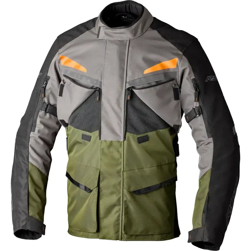 Maverick Evo Ce Jacket Khaki/Grey/Orange Textile Lg - RST