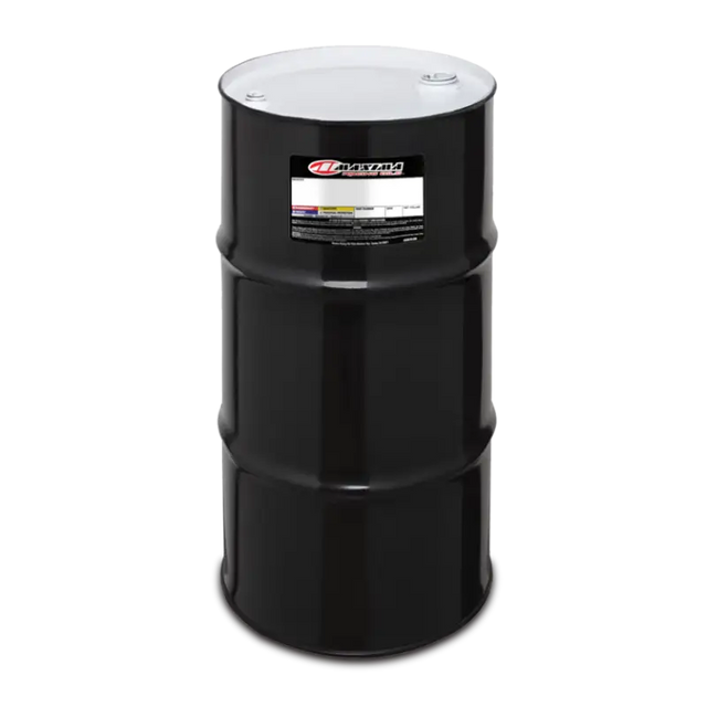Maxima ATV Premium 4T 10w40 60 Liter black oil drum, designed for high-performance all-terrain vehicles.