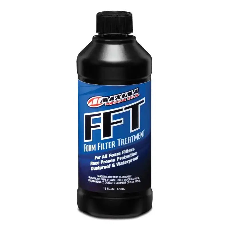 Maxima FFT Foam Filter Oil Treatment - 16oz bottle for superior filtration and protection of foam filters in motorcycles, ATVs, and off-road vehicles.