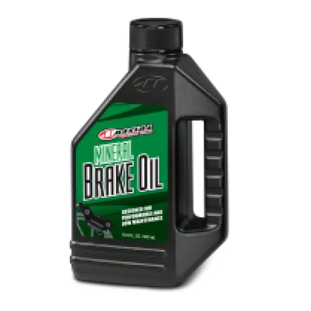 Bottle of Maxima Mineral Brake Oil 16oz, high-quality mineral brake oil for vehicles