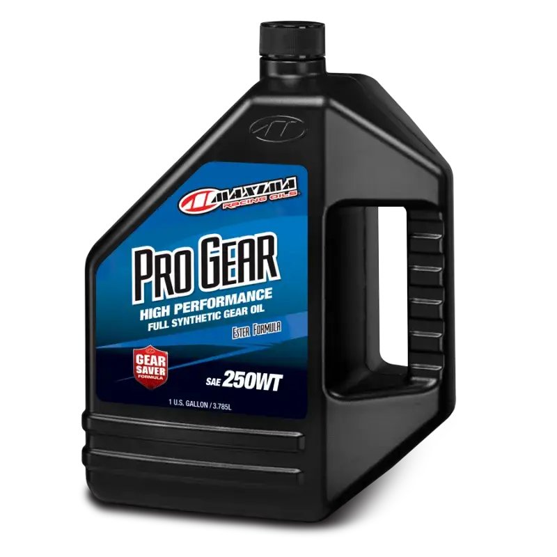 Maxima Performance Auto Pro Gear 250WT Full Synthetic Gear Oil - 128oz container with blue and black label.
