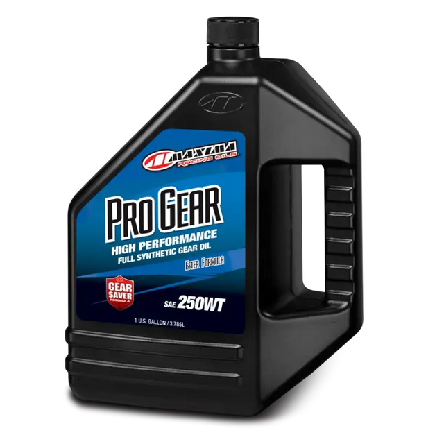 Maxima Performance Auto Pro Gear 250WT Full Synthetic Gear Oil - 128oz container with blue and black label.