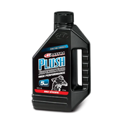 Maxima Plush Suspension Fluid 5WT - 16oz bottle with label highlighting high performance and bike-specific use.