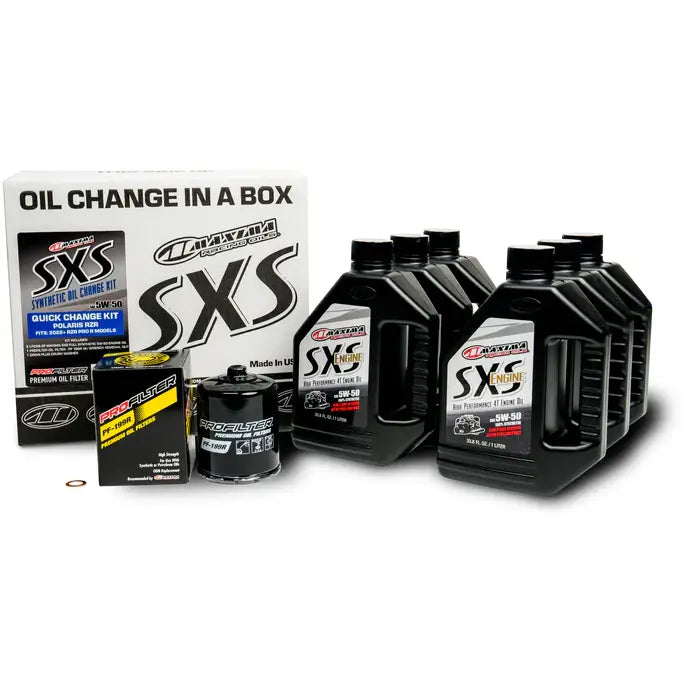 Maxima Quick Change Kit Oil Change Kit 90-229013 - Black Sxs 5W50 Filter