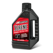 Maxima Serene Dropper Post Fluid - 16oz bottle designed for mountain biking, featuring easy application and optimal performance in a durable black container.