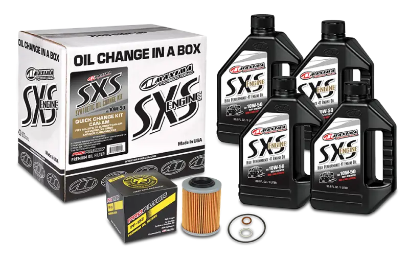 Maxima SXS Can-Am Oil Change Kit 10W-50 Full-Synthetic Maverick X3 - Oils & Filters