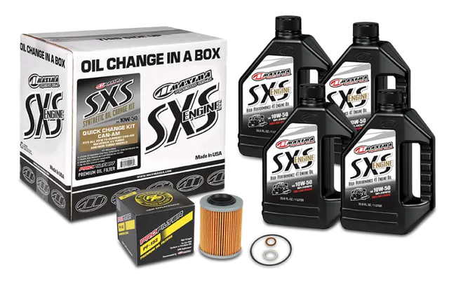 Maxima SXS Can-Am Oil Change Kit 10W-50 Full-Synthetic Maverick X3 - Oils & Filters