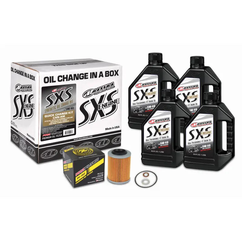 Maxima 90-469013-CA Maxima SXS Can-Am Oil Change Kit 5W-40 Full-Synthetic Maverick X3