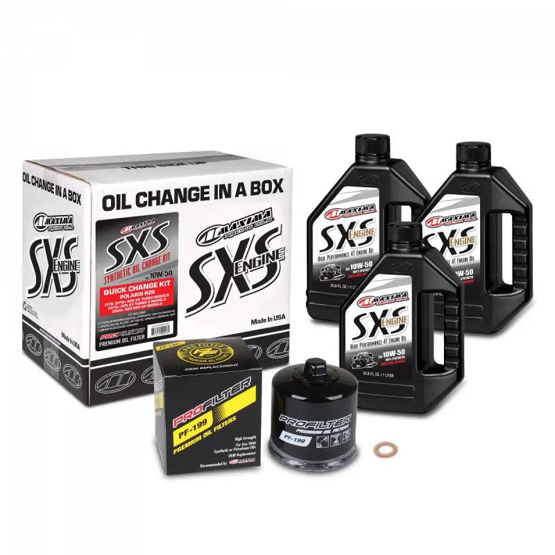 Maxima 90-219013 Maxima SxS Quick Change Kit 10W-50 Synthetic w/ Black Filter