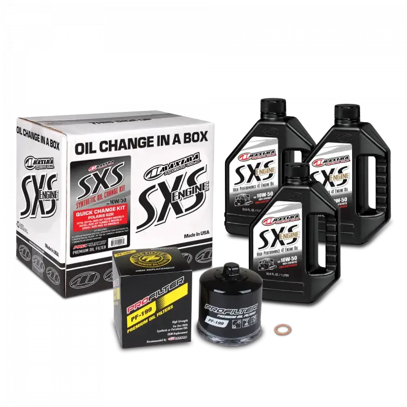 Maxima SxS Quick Change Kit 10W-50 Synthetic w/ Black Filter - Oils & Oil Filters