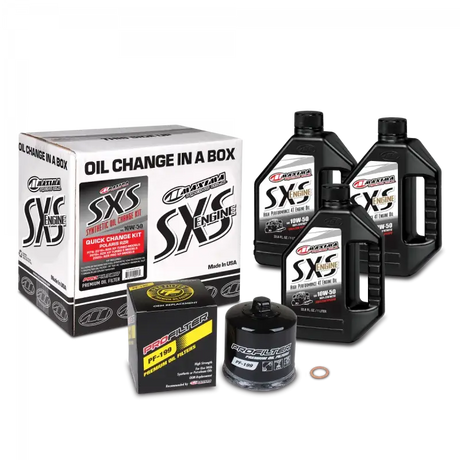 Maxima SxS Quick Change Kit 10W-50 Synthetic w/ Black Filter - Oils & Oil Filters