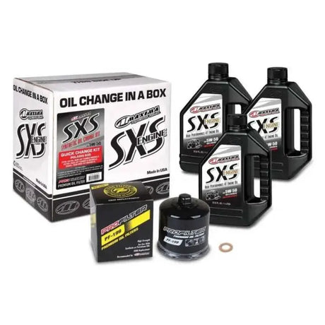 Maxima SxS Quick Change Kit 5W-50 Synthetic w/ Black Filter - Oils & Oil Filters