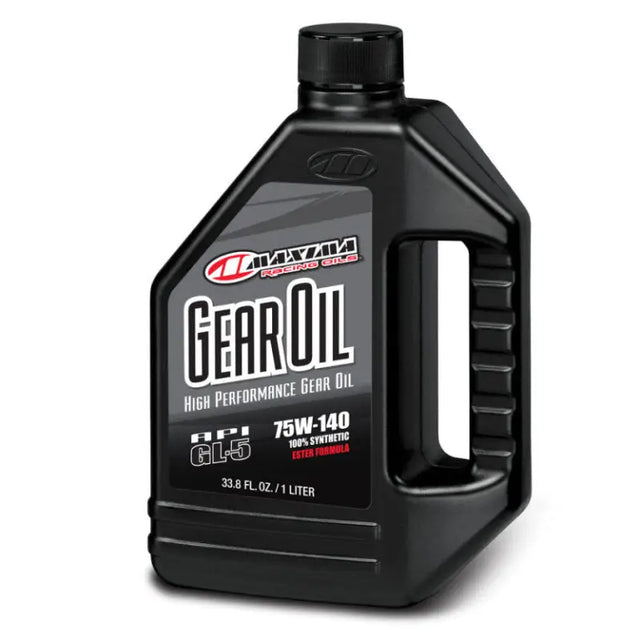 Black gear oil bottle for Maxima Synthetic Gear Oil 75w140 1 Liter, synthetic gear oil