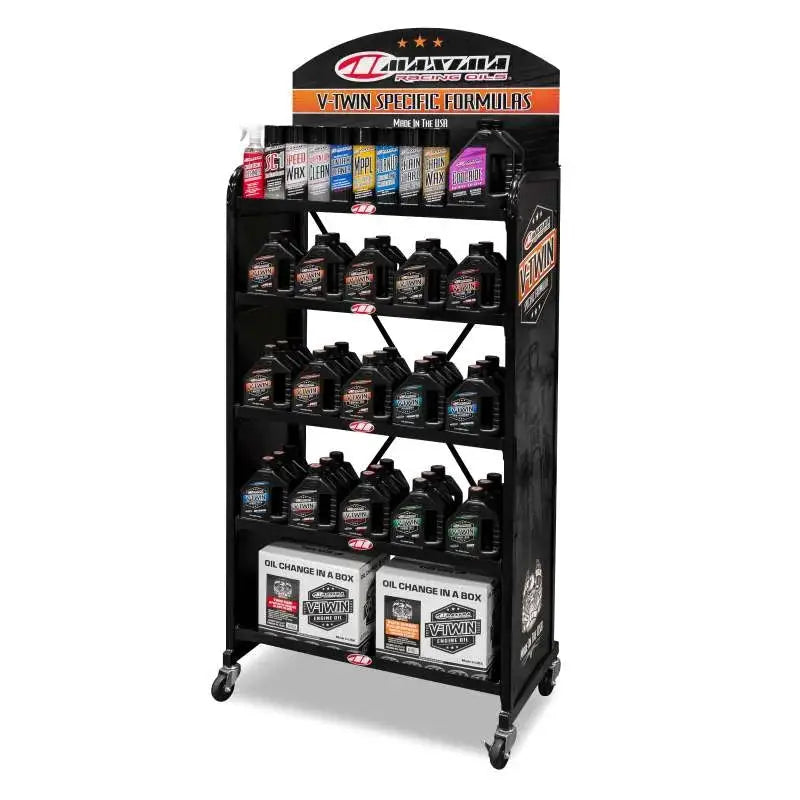 Maxima V-Twin Floor Display Large Metal Shelf - Marketing