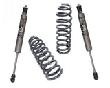 Gray shock absorbers and coil springs for MaxTrac lift kit on 2WD Eco Diesel Ram 1500