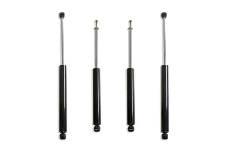 Four black and silver shocks for Ford F-250 F-350 4WD maxtrac shocks 943380S