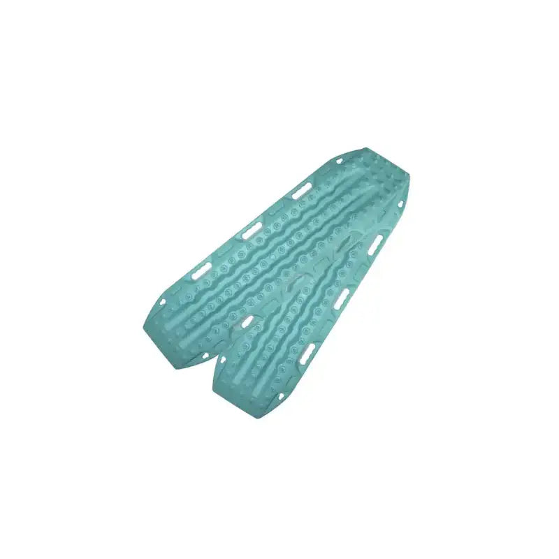 Aqua-colored Maxtrax MKII Recovery Tracks for off-road recovery and vehicle traction